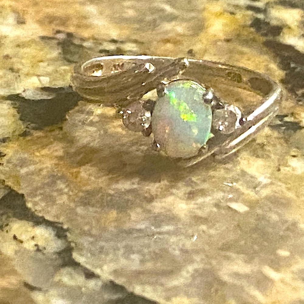 Sterling opal ring 925 vintage